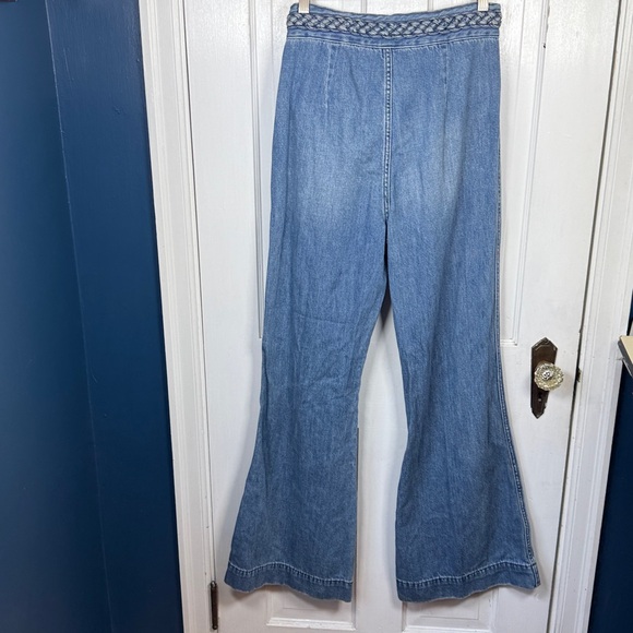 Free People Seasons in the Sun Flare High Waist Jeans W2302 Sz 27 - Picture 8 of 11